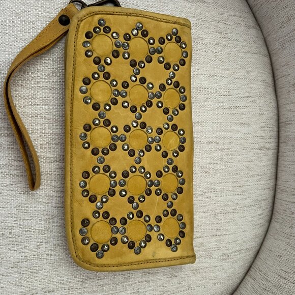 Viola Castellani Leather Backpack w/matching Wallet/wrist purse - Golden Yellow - Picture 10 of 16